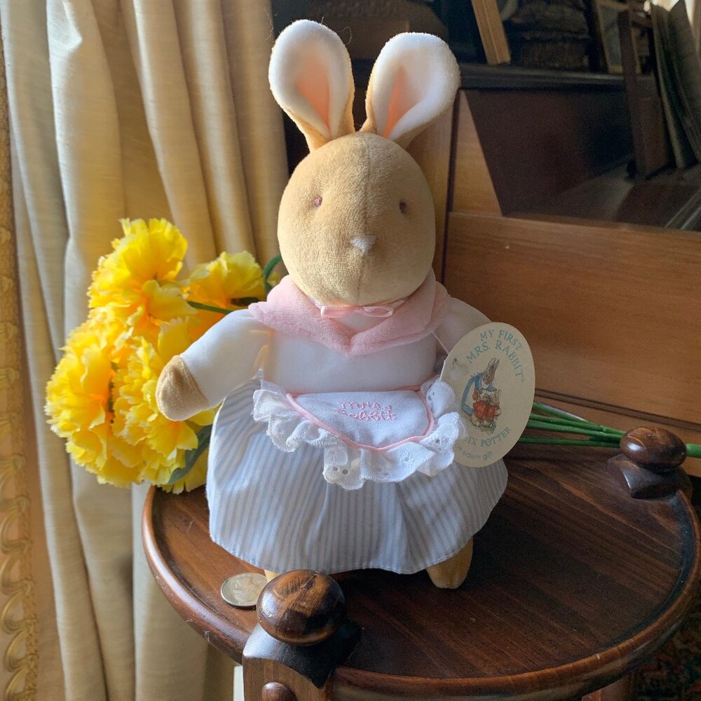 Vintage 90s NWT Deadstock Mrs. Rabbit Plush Toy by Eden